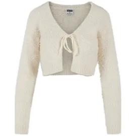 URBAN CLASSICS Tied Cropped Feather Strickjacke White Sand 3XL