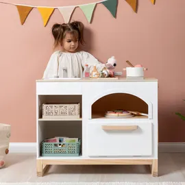 Musterkind Spielküche "Taxus, weiß/natur", weiß (weiß, natur), Spielküchen, KinderB:70cm H:62cm T:39cm, Holz, B:70cm H:62cm T:39cm
