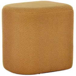 Pouf Darya aus Waben-Stoff, Senf