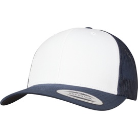 Flexfit Retro Trucker Colored Front Kappe, Navy/White/Navy, one Size
