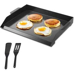 VEVOR Flache Grillplatte Grillpfanne Karbonstahl BBQ Kochgeschirr 502x370mm