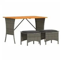 vidaXL Garten-Essgruppe 3-tlg. Grau