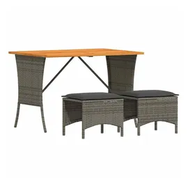 vidaXL Garten-Essgruppe 3-tlg. Grau