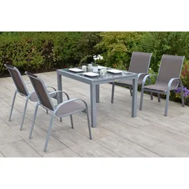 Merxx Amalfi Set 5-tlg. Tisch 220 x 90 cm taupe