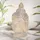 ECD Germany Buddha Figur 55 cm Beige/grau, Kunststein Polyresin Gartenfigur