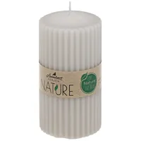 Stumpenkerzen Nature Taupe 110 x Ø 57 mm - Kerze aus 100% natürlichen Rohstoffen ohne Palmöl - Unparfümiert