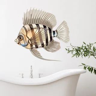 GRAZDesign Wandtattoo Bad Fisch, Wandaufkleber Badezimmer maritim - 58x57cm