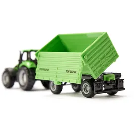 Siku 1606 - Traktor mit Fortuna 2-Achs Anhänger Grün