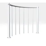 Minka Brüstungsgeländer mit vertikalen Stäben und Holz-Handlauf rund Weiß Weiß 160cm