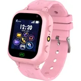 Kinder Smartwatch, Smartwatch Kinder mit Telefon SIM SMS 25 Spiel SOS Kamera Wecker Musik Schrittzähler Fackel Zähler Schreiber, Kinderuhr für Jungen Mädchen 4-12 Jahre Student Geschenk (Rosa)