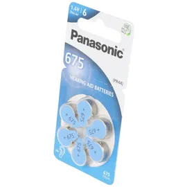 Panasonic PR675 PR44 Hörgerätebatterien 6er Rad