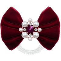Invisibobble Bowtique Haarschleife, Spiral Haargummi Schleife Bordeaux Rot mit Perlen I Haarschmuck für Mädchen & Damen I Limited Collection