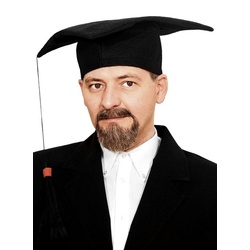 Boland Kostüm Doktorhut, Klassischer Hut für Doktoranden, Absolventen und Professor Kostüm schwarz