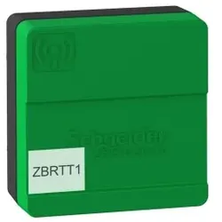 Schneider Electric ZBRTT1 Funk Temperatur- und Feuchtigkeitssensor, Harmony Hub, kabellos, Magnet, 2,4 GHz, schwarz, grün
