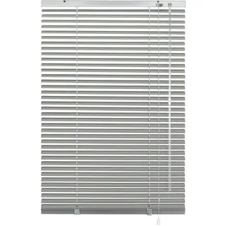 Alu-Jalousie ohne Bohren, Aluminium-Lamellen 25mm (60x130cm) silber