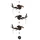 Kunsthandwerk Asien Windspiel Mobile 3 Vögel aus Holz 81 cm Schwarz