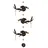 Kunsthandwerk Asien Windspiel Mobile 3 Vögel aus Holz 81 cm Schwarz
