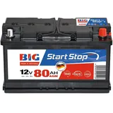 BIG Autobatterie AGM 12V 80Ah 850A/EN Start-Stop Plus Batterie statt 75Ah