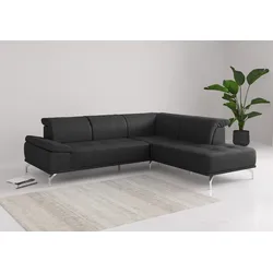 Ecksofa PLACES OF STYLE "Caluna", schwarz, B:274cm H:81cm T:235cm, Sofas, Inkl.Sitztiefenverstellung