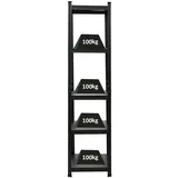 Proregal All Black Series Schwerlastregal Ragnar für Gesamtlast 500 kg HxBxT 180 x 45 x 45 cm Matt Schwarz Kellerregal Steckregal Garagenregal