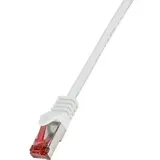 Logilink CQ2061S RJ45 Patchkabel CAT 6 S/FTP 3.00 m Weiß Flammwidrig, mit Rastnasenschutz 1 St.