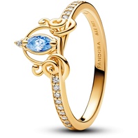 Pandora Damenring Disney Cinderellas Kutsche Ring aus Sterling Silber mit vergoldeter Metalllegierung, Cubic Zirkoniastein, Größe: 58,