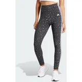 Adidas Damen Essentials 3-Stripes Animal Print Leggings, Grey/Carbon/Black, S