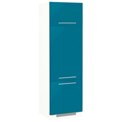 Kühlumbauschrank WIHO KÜCHEN „Flexi2“ Schränke Gr. B/H/T: 60 cm x 200 cm x 57 cm, front: ozeanblau, korpus: weiß Kühlschrankumbauschränke
