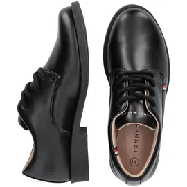 Tommy Hilfiger Schnürschuh TOMMY HILFIGER, Kinder, Gr. 33, schwarz, Lederimitat, Schuhe Schnürschuh, Konfirmationsschuh, Kommunionsschuh, Anzugschuh mit Lederfutter