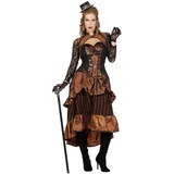 shoperama Steampunk Victoria Damen Kostüm Kleid Burning Man viktorianisch Industrial, Größe:44