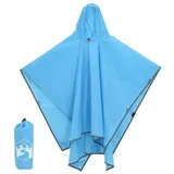 vidaXL Regenponcho mit Kapuze 2-in-1-Design Blau 223x145 cm