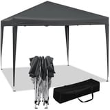 Woltu Faltpavillon, Pop-Up Pavillon aus Oxford Metallrahmen 3x3 m schwarz