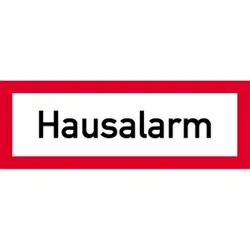 Schild Hausalarm, Kunststoff, 297x105 mm