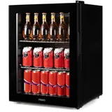 PRIMO PR179BC Getränkekühlschrank Minibar Mini-Kühlschrank Glastür Freistehend 60L D Schwarz