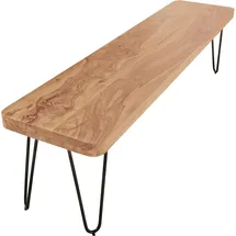 FineBuy Sitzbank HARLEM Akazie Braun 120 x 40 x 45 cm