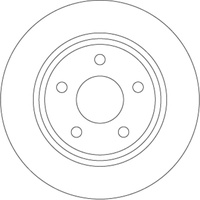 TRW Bremsscheibe TRW DF6556 hinten, voll, 1 Stück