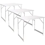 Lemodo 3-teiliger Tapeziertisch klappbar in schwarz - mit verstärkter Tischplatte - multifunktionaler Arbeitstisch - höhenverstellbarer Mehrzwecktisch - Malertisch bis 50 kg belastbar (weiß 50kg)