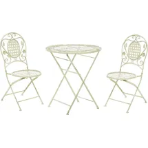 Beliani Bistroset hellgrün Metall 2er Balkon Terrasse Zusammenklappbar Garten romantisch - Grün
