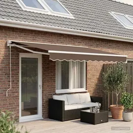 vidaXL Manuell einziehbare Markise 5 x 3 m taupe