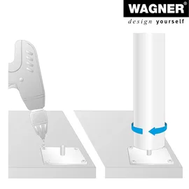 Wagner Designfuß TENO - 60 mm, aluminiumfarben 800 mm