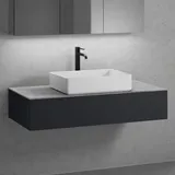 neoro n50 Unterschrank B: 120 cm mit 1 Auszug, Waschtisch B: 58 cm weiß matt, B: 120.5 BN0065WM+BN0414BM+BN0404C3