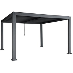 MCW Pergola MCW-L46-10-3×4, BxTxH: 400x300x220 cm, Dach mit drehbaren Lamellen, Windresistenz bis zu 100 km/h grau