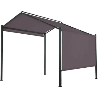 None Stahl Pavillon Überdachung Gartenlaube Bacliff 3 m x 3 m x 2,8 m Anthrazit