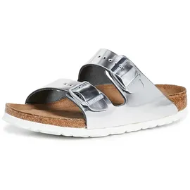 Birkenstock Arizona Weichbettung Naturleder schmal metallic silver 40