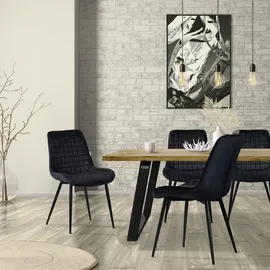 ML DESIGN modern liv 2er Set Stühle Esszimmerstühle Küchenstuhl Wohnzimmerstühle Polsterstuhl Samt