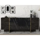 moebel17 Sideboard Veyron Rebab Braun Dunkelgrau ( Marmor Optik )