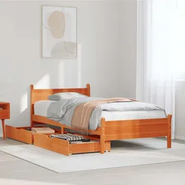 vidaXL Massivholzbett 100 x 200 cm Braun