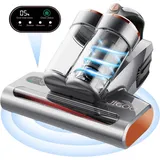 JIGOO S300 Pro Milbensauger mit Staubmilben-Sensor und Intelligente LED-Anzeige, 500W Milbenstaubsauger mit UV-Licht, Für Allergiker, entfernt 99,9% der Allergene, für Matratzen, Betten, Sofas