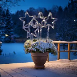 MARELIDA LED Gartenstecker Acryl Sterne 5 Leuchtsterne Außen Weihnachtsdeko