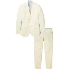 bonprix Anzug (Set, 2-tlg) zweiteiliges Set mit Sakko und Hose, aus Leinen und Baumwolle beige 66